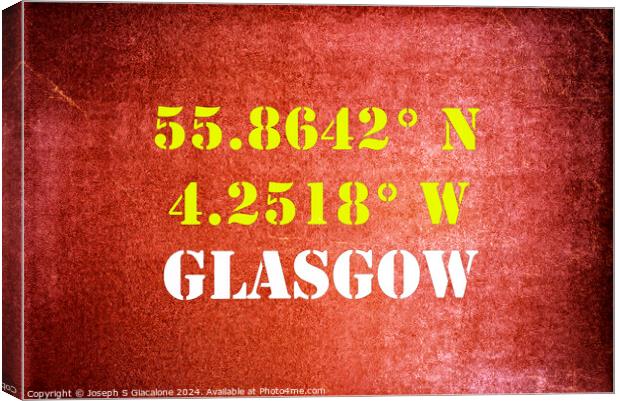 GPS Glasgow Canvas Print by Joseph S Giacalone