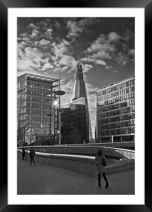 The Shard from the Scoop B&W Framed Mounted Print by Gary Eason