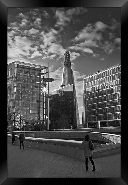 The Shard from the Scoop B&W Framed Print by Gary Eason