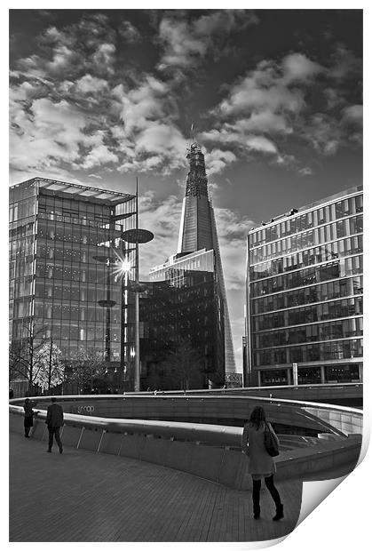 The Shard from the Scoop B&W Print by Gary Eason