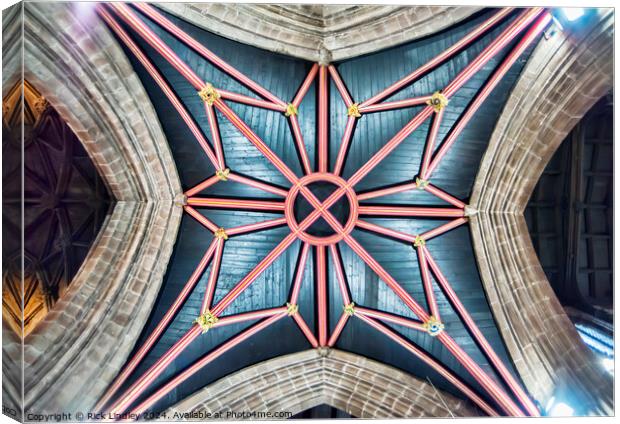 Looking Up St Marys Nantwich Canvas Print by Rick Lindley