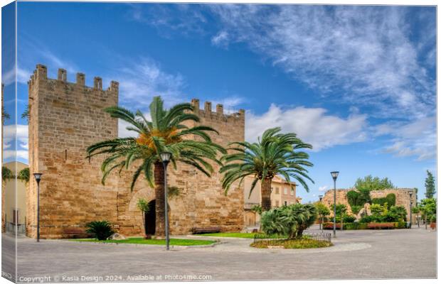 Porta del Moll in the Old Town Wall Canvas Print by Kasia Design