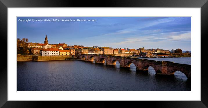 Berwick-upon-Tweed Evening Light Framed Mounted Print by Navin Mistry