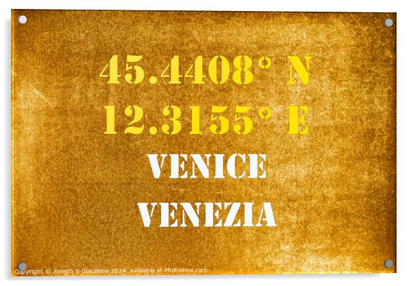 GPS Venice Acrylic by Joseph S Giacalone