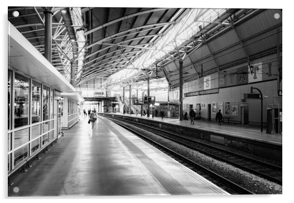 Leeds Train Station Mono 2024 Acrylic by Glen Allen
