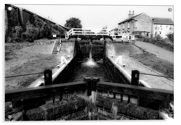 Locks in Leeds Mono Acrylic by Glen Allen