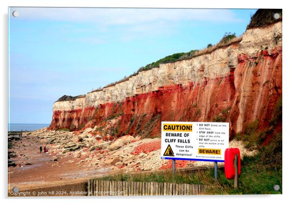 Cliff erosion on the Norfolk coast. Acrylic by john hill