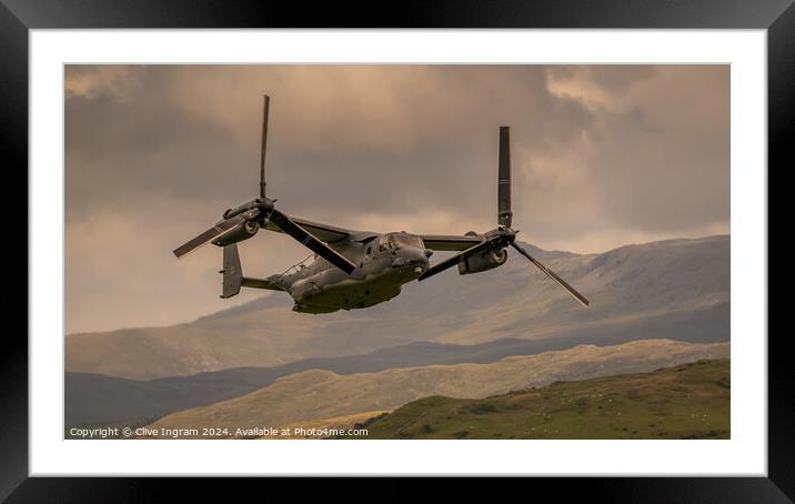 Osprey flight Framed Mounted Print by Clive Ingram
