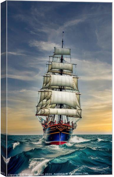 In full sail Canvas Print by Roger Mechan