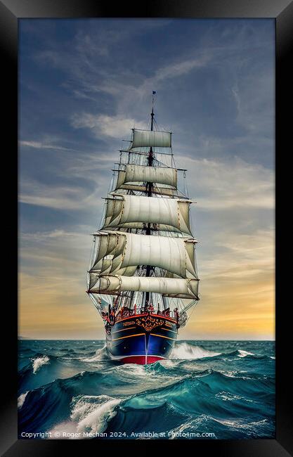 In full sail Framed Print by Roger Mechan