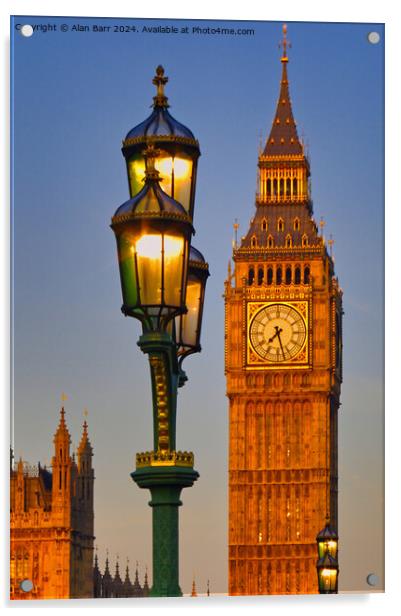 Big Ben in London's Summer Evening Light Acrylic by Alan Barr