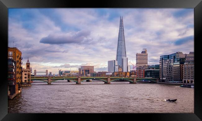 River Thames Panorama Framed Print by John Frid