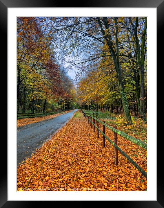 Autumnal Cotswolds Lane Framed Mounted Print by Graham Lathbury