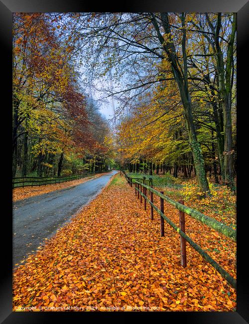 Autumnal Cotswolds Lane Framed Print by Graham Lathbury