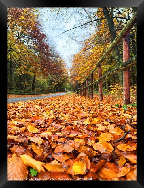 Autumnal Cotswolds Lane Framed Print by Graham Lathbury