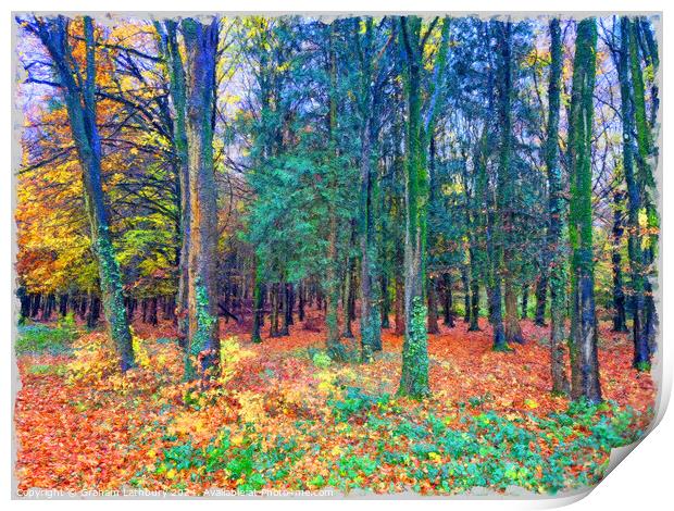 Autumnal Forest Watercolour Print by Graham Lathbury