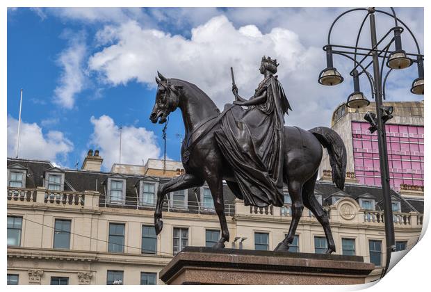 Queen Victoria Equestrian Statue In Glasgow Print by Artur Bogacki