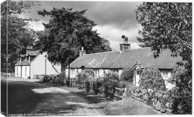 Cawdor Village near Nairn Scotland black and white Canvas Print by Pearl Bucknall