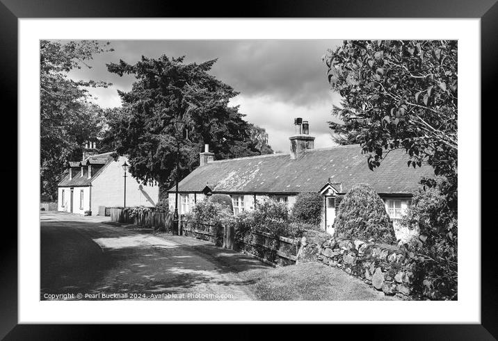 Cawdor Village near Nairn Scotland black and white Framed Mounted Print by Pearl Bucknall