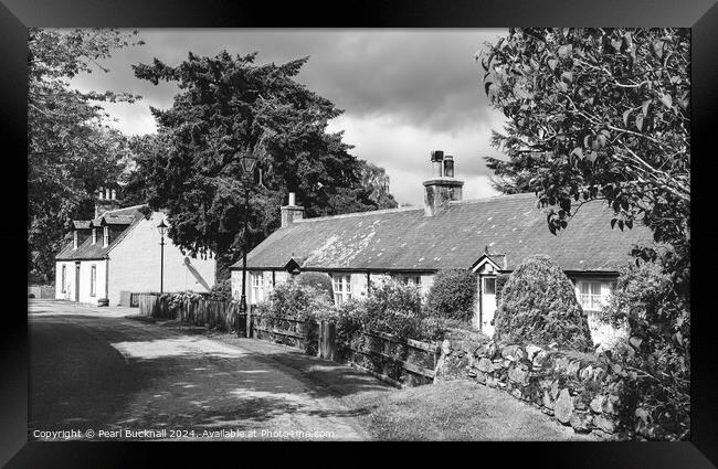 Cawdor Village near Nairn Scotland black and white Framed Print by Pearl Bucknall