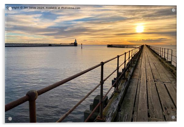 January sunrise at the mouth of the River Blyth - Landscape Acrylic by Jim Jones