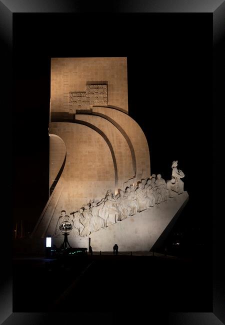 Monument to the Discoveries at Night in Lisbon Framed Print by Artur Bogacki