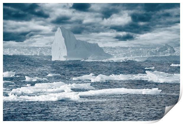 Icebergs in the Labrador Sea Print by Martyn Arnold