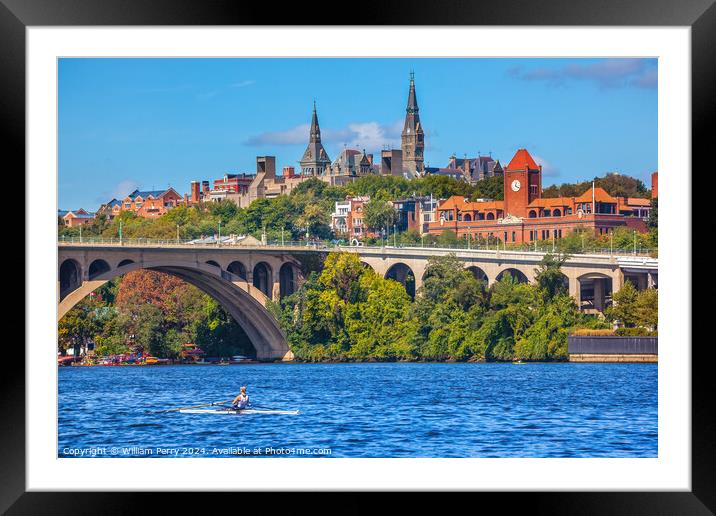 Key Bridge Georgetown University Washington DC Potomac River Framed Mounted Print by William Perry