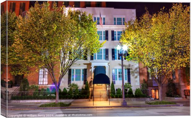 Blair House Building Second White House Night Washington DC Canvas Print by William Perry