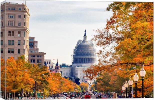 US Capitol Autumn Washington DC Canvas Print by William Perry