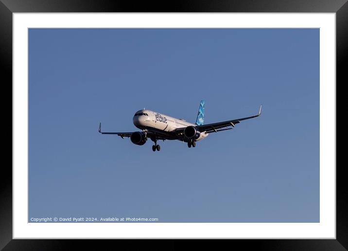 JetBlue Airways Airbus A321 Framed Mounted Print by David Pyatt