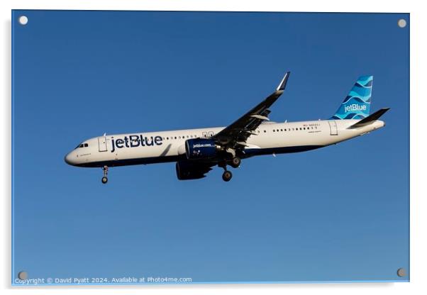 JetBlue Airways Airbus A321-271NX Acrylic by David Pyatt