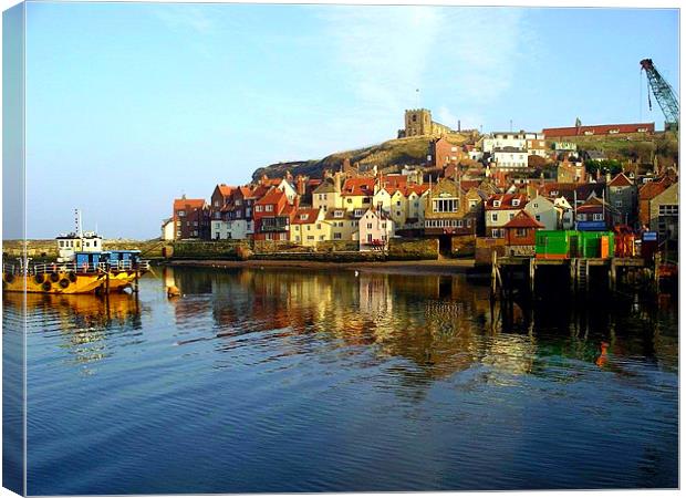 Whitby Quayside Canvas Print by Amanda Moore