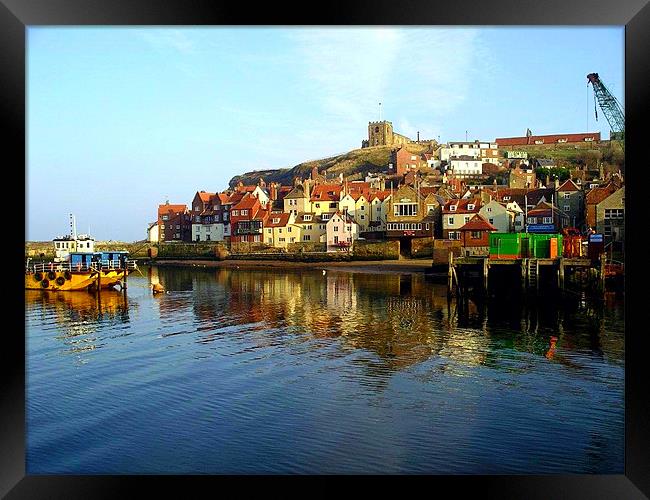 Whitby Quayside Framed Print by Amanda Moore