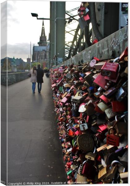 Padlocks in Cologne Canvas Print by Philip King