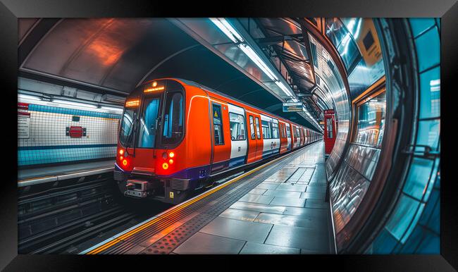 London Underground - 5 am Northern Line Framed Print by T2 