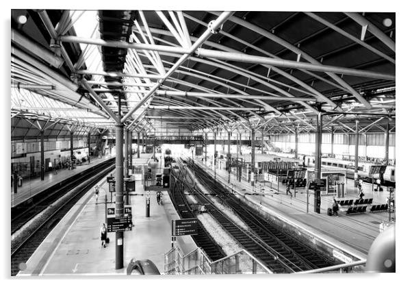 Leeds Station 03 Mono Acrylic by Glen Allen