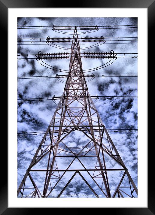 Electric Pylon Framed Mounted Print by Kevin Plunkett