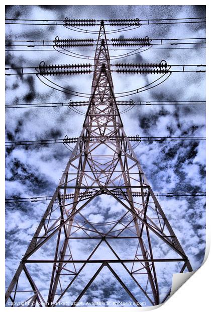 Electric Pylon Print by Kevin Plunkett