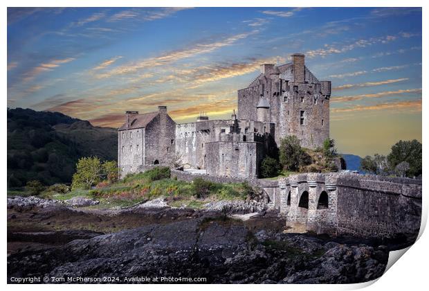 Sundown at Eilean Donan Castle, Scotland Print by Tom McPherson