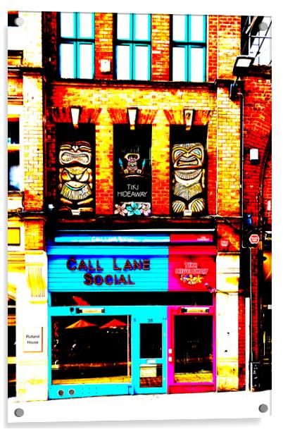 Call Lane Social - Leeds Acrylic by Glen Allen