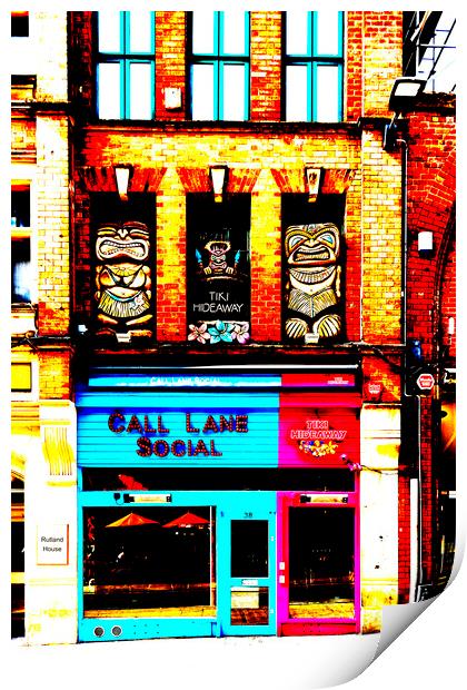 Call Lane Social - Leeds Print by Glen Allen