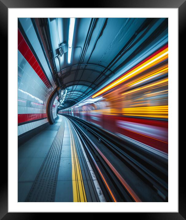 London Underground Blur Framed Mounted Print by T2 