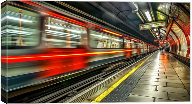 London Underground Blur Canvas Print by T2 