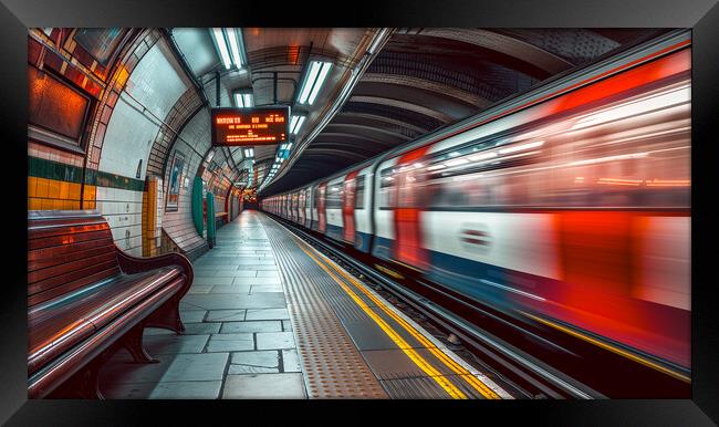 London Underground Blur Framed Print by T2 