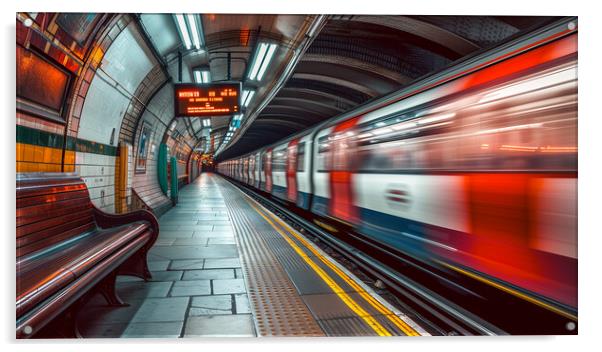 London Underground Blur Acrylic by T2 