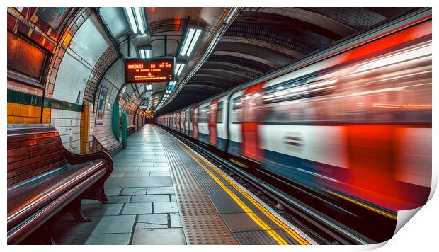 London Underground Blur Print by T2 