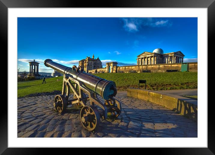 Calton Hill Monuments Edinburgh  Framed Mounted Print by Alison Chambers