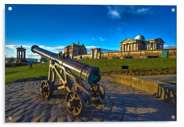 Calton Hill Monuments Edinburgh  Acrylic by Alison Chambers