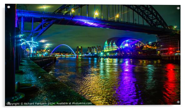 Tyneside Landmarks Acrylic by Richard Fairbairn